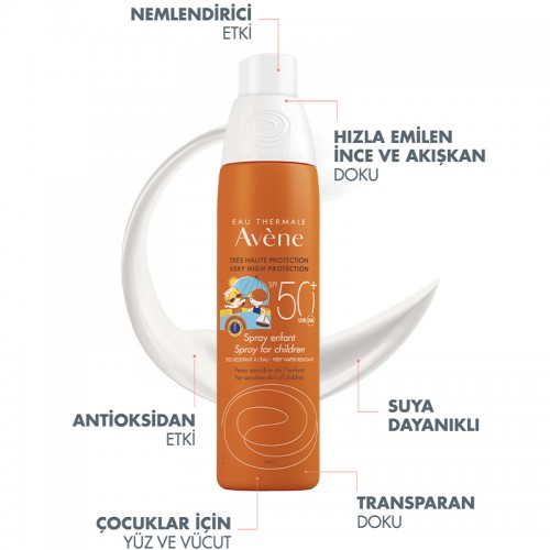 Avene Spray Children SPF 50+ Çocuklar için Güneş Koruyucu Sprey 200ml