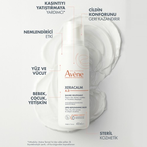 Avene XeraCalm A.D Lipid-Replenishing Balm - Atopi Eğilimli Ciltler İçin Nemledirici Balsam 400ml