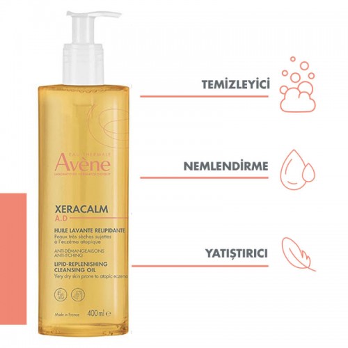 Avene XeraCalm A.D Lipid-Replenishing Cleansing Oil - Atopiye Eğilimli Ciltler İçin Temizleme Yağı 400ml