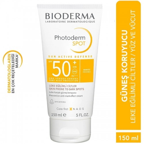 Bioderma Photoderm Spot SPF50+ Cream Leke Karşıtı Güneş Koruyucu 150ml