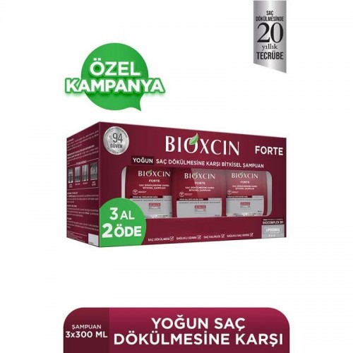 Bioxcin Forte Saç Dökülmesine Karşı Bakım Şampuanı 3 Al 2 Öde