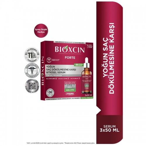 Bioxcin Forte Yoğun Saç Dökülmesine Karşı Bitkisel Serum 3x50ml