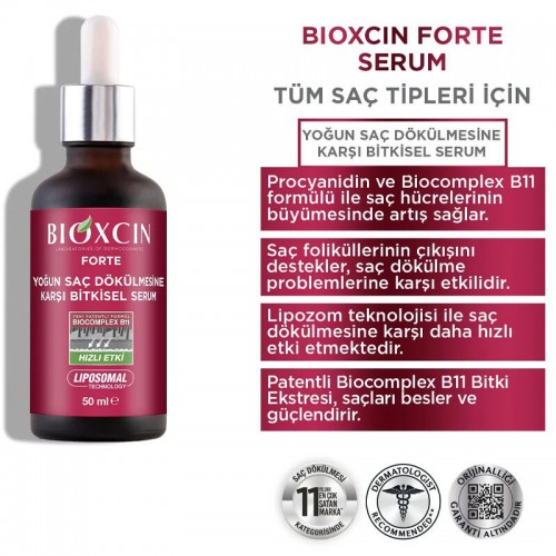 Bioxcin Forte Yoğun Saç Dökülmesine Karşı Bitkisel Serum 3x50ml