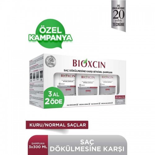 Bioxcin Genesis Saç Dökülmesine Karşı Bitkisel Şampuan - Kuru Normal Saçlar 3 Al 2 Öde