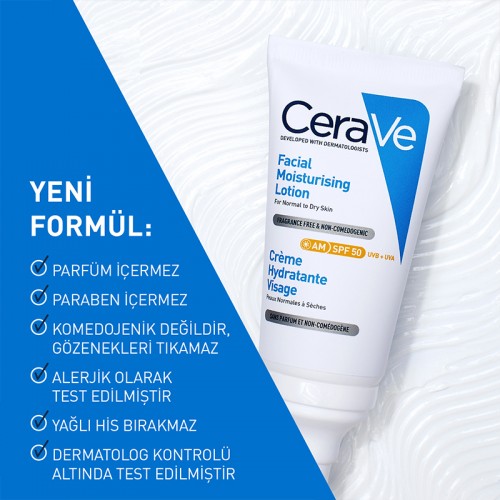 CeraVe Facial Moisturising Lotion SPF50 -Nemlendirici Bakım Losyonu 52ml
