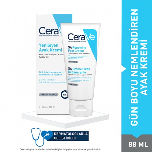 CeraVe SA Renewing Foot Cream - Yenileyici Ayak Bakım Kremi 88ml