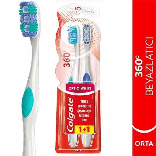 Colgate 360 Optik Beyaz Diş Fırçası Yumuşak 1+1