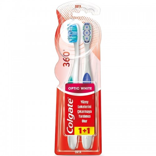 Colgate 360 Optik Beyaz Diş Fırçası Yumuşak 1+1