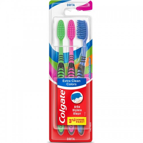 Colgate Extra Clean Diş Fırçası Medium 2+1