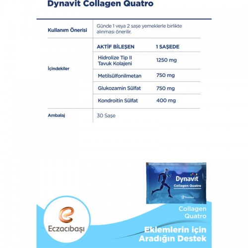 Dynavit Collagen Quatro - Takviye Edici Gıda 1250 mg x 30 Saşe