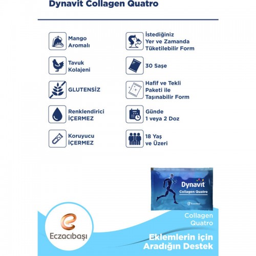 Dynavit Collagen Quatro - Takviye Edici Gıda 1250 mg x 30 Saşe