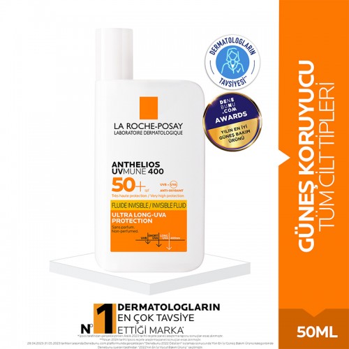 La Roche Posay Anthelios UVmune Fluide Invisible SPF 50+ Güneş Koruyucu 50ml