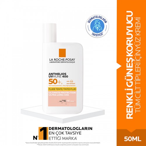 La Roche Posay Anthelios UVmune SPF 50+ Fluide - Renkli Güneş Kremi 50ml