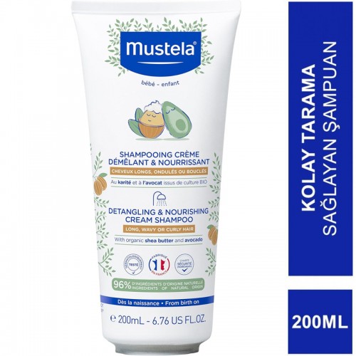 Mustela Detangling Nourishing Cream Shampoo - Kolay Tarama Saç Şampuanı 200ml
