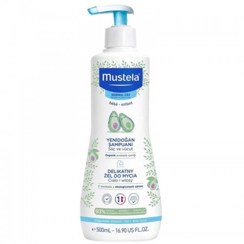 Mustela Gentle Cleansing Gel - Bebek Saç ve Vücut Şampuanı 500ml