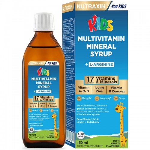 Nutraxin For Kids Multivitamin Mineral Syrup - Takviye Edici Gıda 140ml