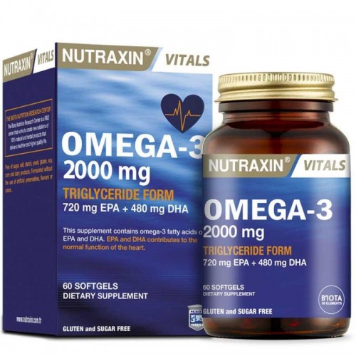 Nutraxin Vitals Omega 3 2000mg Takviye Edici Gıda 60 Softjel Kapsül