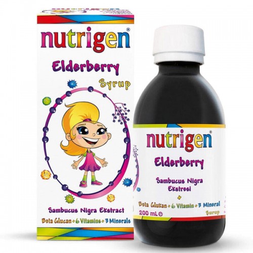 Nutrigen Elderberry Kara Mürver Ekstreli Takviye Edici Gıda Şurup 200ml