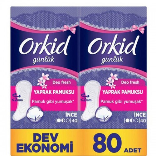 Orkid Yaprak Pamuksu Deo Fresh Günlük Ped - Dev Ekonomik Ped 80 Adet