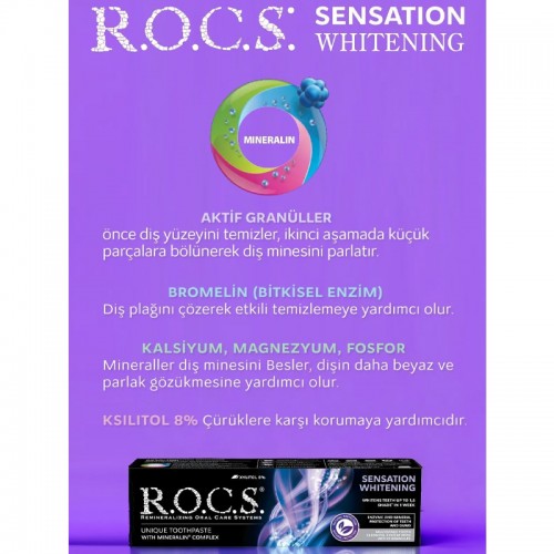 Rocs Sensation Whitening Beyazlatıcı Parlatıcı Diş Macunu 60ml
