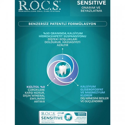 Rocs Sensitive Repair & Whitening - Beyazlatıcı Diş Macunu 75ml