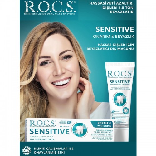 Rocs Sensitive Repair & Whitening - Beyazlatıcı Diş Macunu 75ml