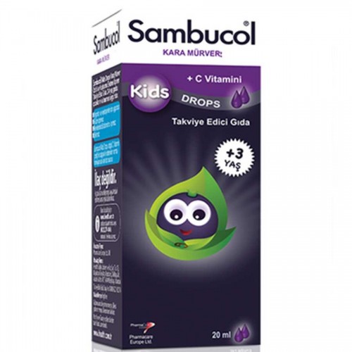 Sambucol Kids Drops Kara Mürver Takviye Edici Gıda +3 Yaş 20ml