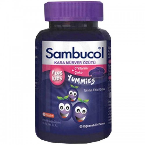 Sambucol Plus Kids Yummies Takviye Edici Gıda - Kara Mürver Özütü 60 Adet