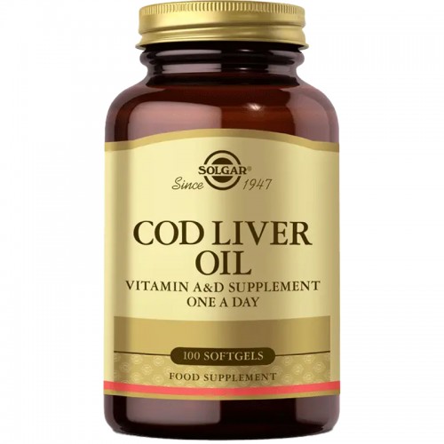 Solgar Cod Liver Oil Vitamins Takviye Edici Gıda 100 Kapsül