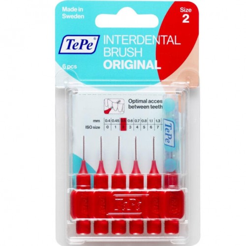 Tepe Blister Arayüz Fırçası 0.5 mm Kırmızı 6'lı