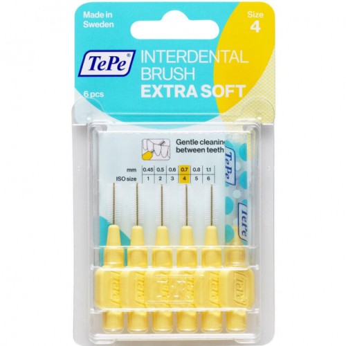 Tepe Blister Extra Soft Arayüz Fırçası 0.7 mm Sarı 6'lı