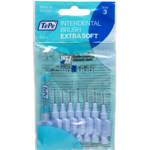 Tepe Extra Soft Arayüz Fırçası 0.6 mm Mavi