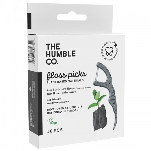 The Humble Co. Floss Picks Kömür Nane - Kürdanlı Diş İpi