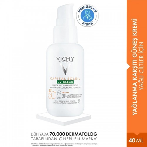 Vichy Capital Soleil UV Clear SPF 50+ Fluid Güneş Koruyucu 40ml