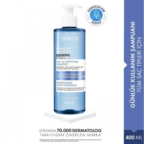 Vichy Dercos Mineral Soft Shampoo - Günlük Kullanım Şampuanı 400ml