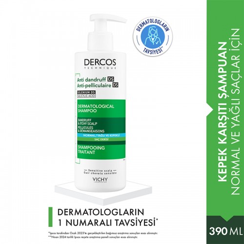 Vichy Dercos Shampoo - Yağlı Saçlar İçin Kepek Karşıtı Şampuan 390ml